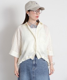 【新色追加】〈夏を纏う、ふんわりバルーンシルエット〉シアードルマンスリーブドロストタックシャツ