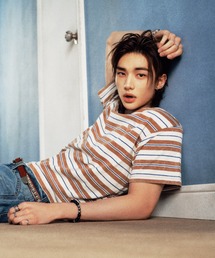 Guess | 【Stray Kids ヒョンジン着用】GUESS/ゲス MN S/SLV TEE SHIRT ボーダーT クルーネック 半袖Tシャツ メンズ レディース ユニセックス 2026年 夏 夏服(Tシャツ/カットソー)