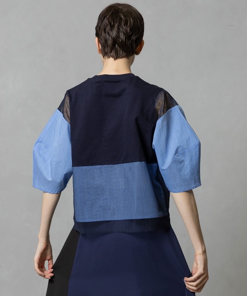 MARECHAL TERRE（マルシャルテル）の「部分シアートップス（Tシャツ/カットソー・レディース・グレイッシュベージュ/ネイビー/ブラック・MEDIUM）」の20枚目の写真