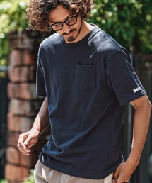 felkod（フィルコッド）の「mt10584- Barcode Embroidery 10oz Pocket Tee スーパーヘビーウェイトTシャツ(F26A320)（Tシャツ/カットソー）」