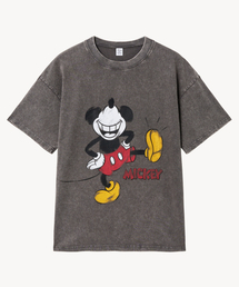 VTWO（ブイツー）の「ヴィンテージウォッシングスウェッグ_ミッキー_ Tシャツ (GRAY)（Tシャツ/カットソー）」