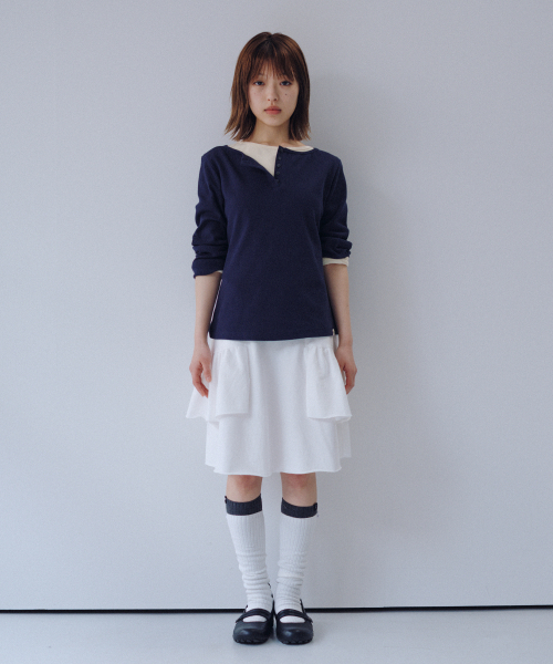 OHESHIO(オヘシオ)の「BASIC 3/4 SLEEVE T-SHIRT, BUTTER(Tシャツ/カットソー・レディース・その他・FREE)」の5枚目の写真