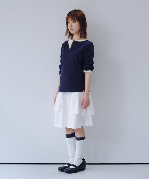 OHESHIO(オヘシオ)の「BASIC 3/4 SLEEVE T-SHIRT, BUTTER(Tシャツ/カットソー・レディース・その他・FREE)」の6枚目の写真