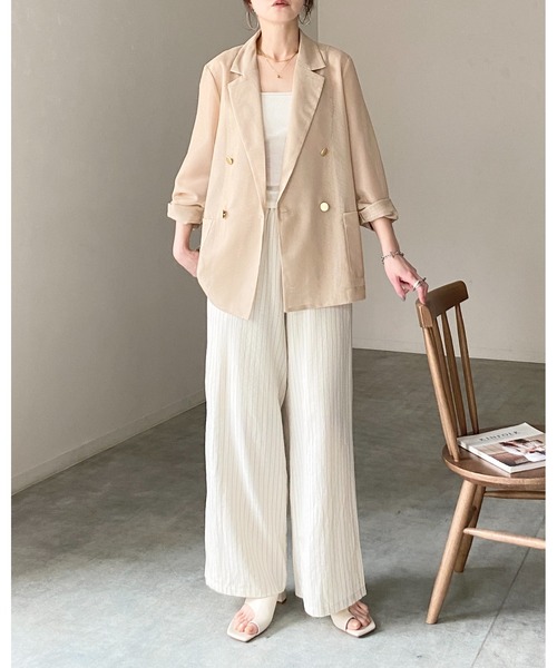 She's Closet(シーズクローゼット)の「リネンライク ストレートセミワイドパンツ / イージーパンツ(その他パンツ・レディース・ライトベージュ・FREE)」の6枚目の写真