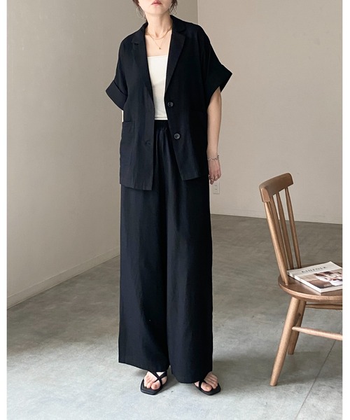 She's Closet(シーズクローゼット)の「リネンライク ストレートセミワイドパンツ / イージーパンツ(その他パンツ・レディース・ライトベージュ・FREE)」の8枚目の写真