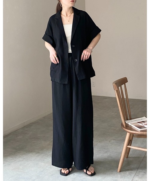 She's Closet(シーズクローゼット)の「リネンライク ストレートセミワイドパンツ / イージーパンツ(その他パンツ・レディース・ライトベージュ・FREE)」の13枚目の写真