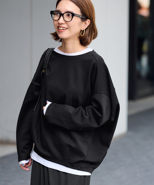 FRAMeWORK(フレームワーク)の「≪WEB限定 / 新色 /追加≫コクーンプルオーバー(Tシャツ/カットソー・レディース・グレー/マルチ/ホワイト/ブラック・FREE)」の8枚目の写真