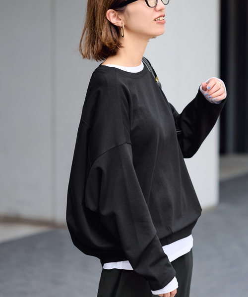 FRAMeWORK(フレームワーク)の「≪WEB限定 / 新色 /追加≫コクーンプルオーバー(Tシャツ/カットソー・レディース・グレー/マルチ/ホワイト/ブラック・FREE)」の9枚目の写真