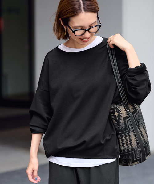 FRAMeWORK(フレームワーク)の「≪WEB限定 / 新色 /追加≫コクーンプルオーバー(Tシャツ/カットソー・レディース・グレー/マルチ/ホワイト/ブラック・FREE)」の11枚目の写真