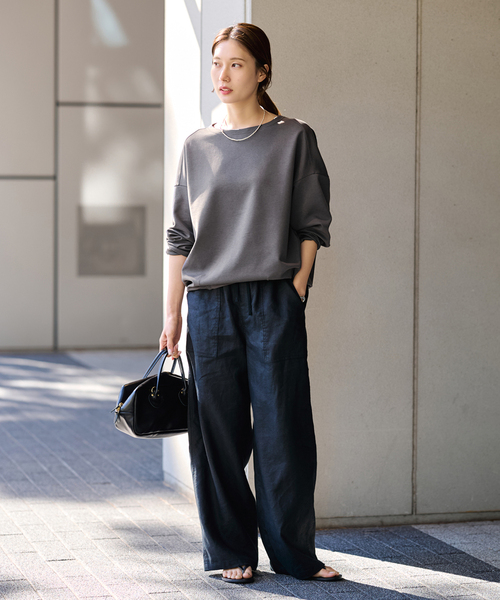 FRAMeWORK(フレームワーク)の「≪WEB限定 / 新色 /追加≫コクーンプルオーバー(Tシャツ/カットソー・レディース・グレー/マルチ/ホワイト/ブラック・FREE)」の18枚目の写真