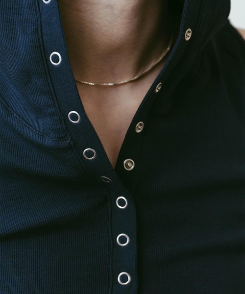 Knuth Marf(クヌースマーフ)の「Knuth Marf / クヌースマーフ snap-button hoodie(その他トップス・レディース・ネイビー/チャコールグレー/ホワイト・FREE)」の6枚目の写真
