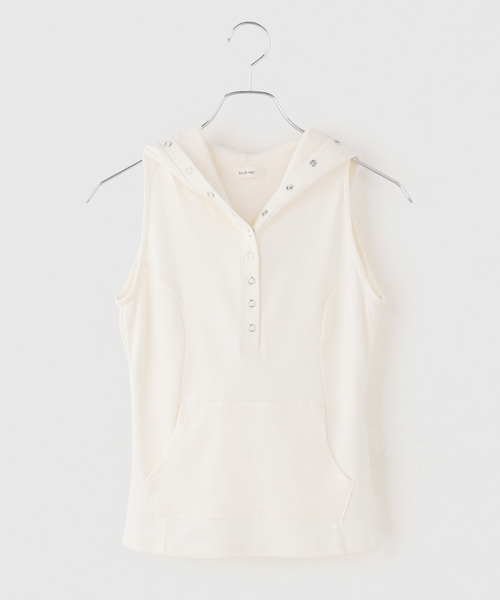 Knuth Marf(クヌースマーフ)の「Knuth Marf / クヌースマーフ snap-button hoodie(その他トップス・レディース・ネイビー/チャコールグレー/ホワイト・FREE)」の7枚目の写真
