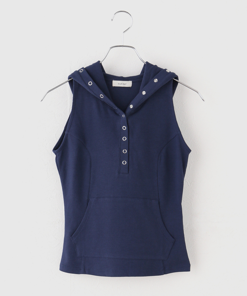 Knuth Marf(クヌースマーフ)の「Knuth Marf / クヌースマーフ snap-button hoodie(その他トップス・レディース・ネイビー/チャコールグレー/ホワイト・FREE)」の8枚目の写真