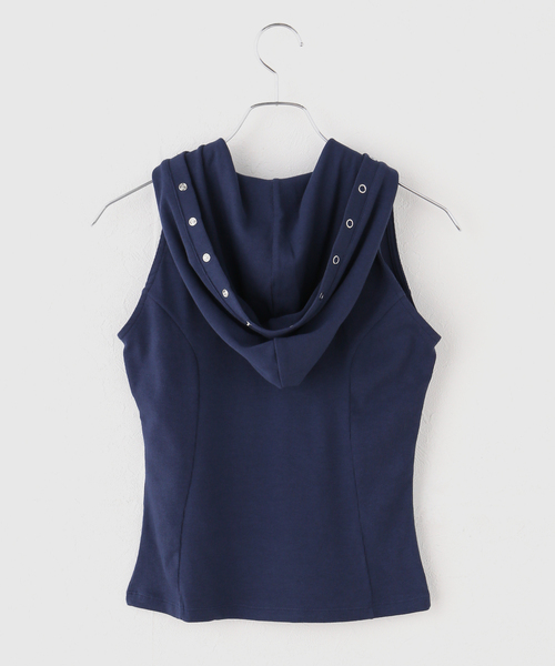 Knuth Marf(クヌースマーフ)の「Knuth Marf / クヌースマーフ snap-button hoodie(その他トップス・レディース・ネイビー/チャコールグレー/ホワイト・FREE)」の9枚目の写真