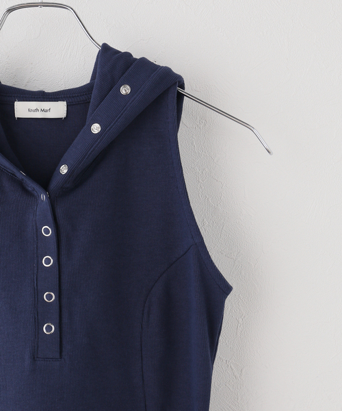 Knuth Marf(クヌースマーフ)の「Knuth Marf / クヌースマーフ snap-button hoodie(その他トップス・レディース・ネイビー/チャコールグレー/ホワイト・FREE)」の10枚目の写真