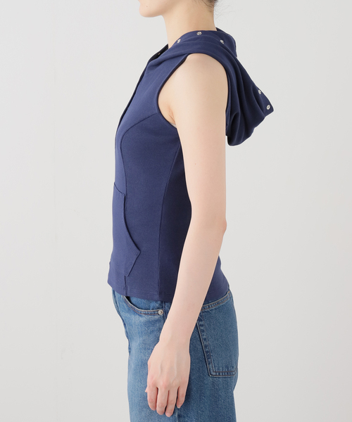 Knuth Marf(クヌースマーフ)の「Knuth Marf / クヌースマーフ snap-button hoodie(その他トップス・レディース・ネイビー/チャコールグレー/ホワイト・FREE)」の17枚目の写真
