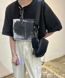 モノクロフォトプリントT(kiharu) / グラフィック 半袖 オーバーサイズ ビックシルエット メンズライク モード モノトーン