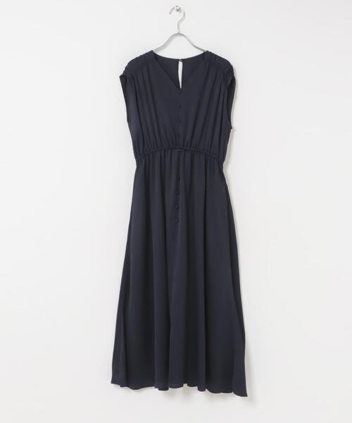 URBAN RESEARCH ROSSO WOMEN（アーバンリサーチ　ロッソ）の「楊柳サテンウエストマークワンピース（ワンピース・レディース・オフホワイト/ネイビー/ブラウン・FREE）」の7枚目の写真
