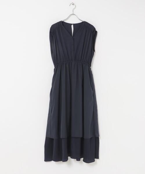 URBAN RESEARCH ROSSO WOMEN（アーバンリサーチ　ロッソ）の「楊柳サテンウエストマークワンピース（ワンピース・レディース・オフホワイト/ネイビー/ブラウン・FREE）」の12枚目の写真