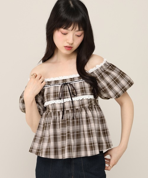 Heather（ヘザー）の「アソートリボンレースブラウス（半袖）　1052080（シャツ/ブラウス・レディース・ホワイト系その他/ブラウン系その他・FREE）」の7枚目の写真