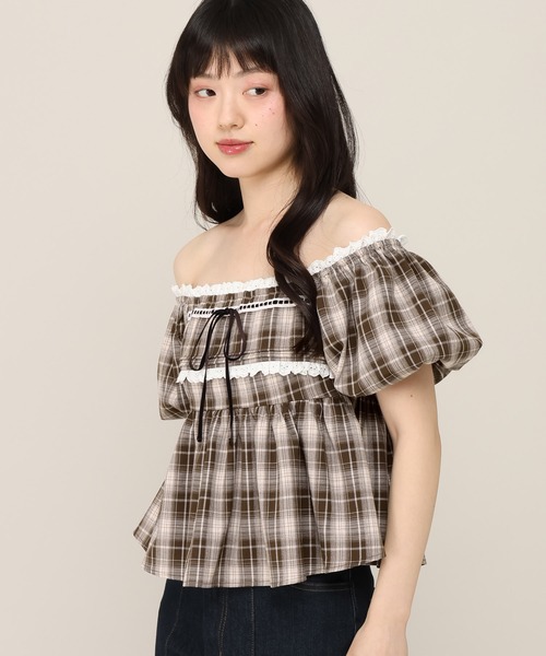 Heather（ヘザー）の「アソートリボンレースブラウス（半袖）　1052080（シャツ/ブラウス・レディース・ホワイト系その他/ブラウン系その他・FREE）」の6枚目の写真