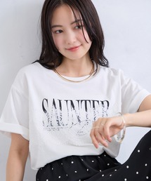 VIS | レースレイヤードロゴ半袖Tシャツ(Tシャツ/カットソー)