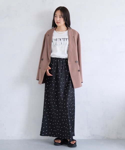 VIS（ビス）の「レースレイヤードロゴ半袖Tシャツ（Tシャツ/カットソー・レディース・ダークブラウン/サックスブルー/ホワイト・FREE）」の22枚目の写真