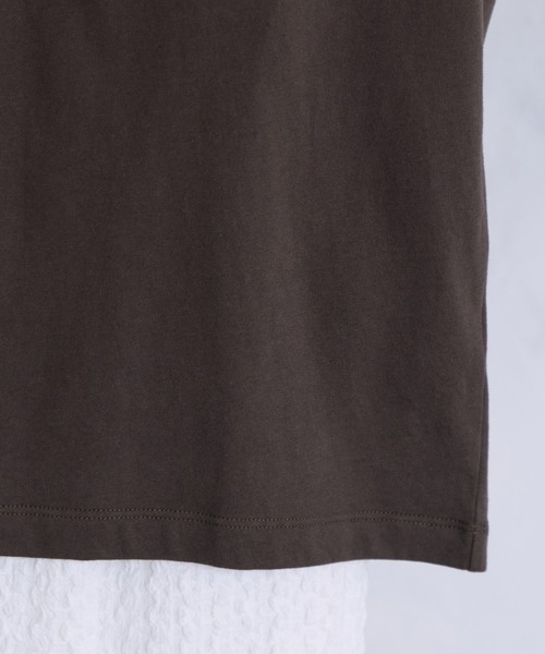 VIS（ビス）の「レースレイヤードロゴ半袖Tシャツ（Tシャツ/カットソー・レディース・ダークブラウン/サックスブルー/ホワイト・FREE）」の4枚目の写真