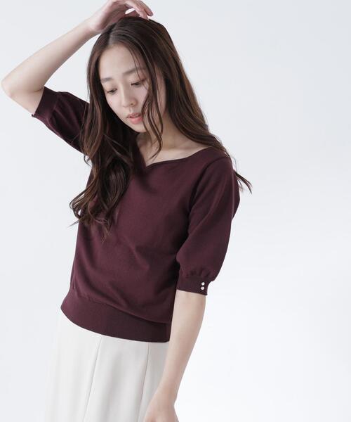 NATURAL BEAUTY BASIC(ナチュラルビューティーベーシック)の「ハートネックベーシックニット(ニット/セーター・レディース・ブラック/オフホワイト/ブルー/ダークブラウン・フリ-)」の17枚目の写真
