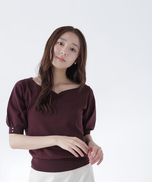 NATURAL BEAUTY BASIC(ナチュラルビューティーベーシック)の「ハートネックベーシックニット(ニット/セーター・レディース・ブラック/オフホワイト/ブルー/ダークブラウン・フリ-)」の19枚目の写真