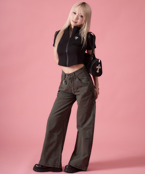 mindseeker girls(マインドシーカーガールズ)の「Side-stripe Zip-up Track Jacket / サイドストライプジップアップトラックジャケット(ポロシャツ・レディース・ホワイト/ブラック・FREE)」の16枚目の写真