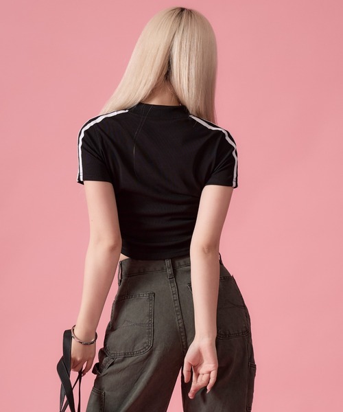 mindseeker girls(マインドシーカーガールズ)の「Side-stripe Zip-up Track Jacket / サイドストライプジップアップトラックジャケット(ポロシャツ・レディース・ホワイト/ブラック・FREE)」の13枚目の写真