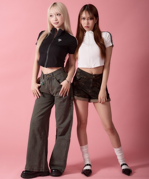 mindseeker girls(マインドシーカーガールズ)の「Side-stripe Zip-up Track Jacket / サイドストライプジップアップトラックジャケット(ポロシャツ・レディース・ホワイト/ブラック・FREE)」の18枚目の写真