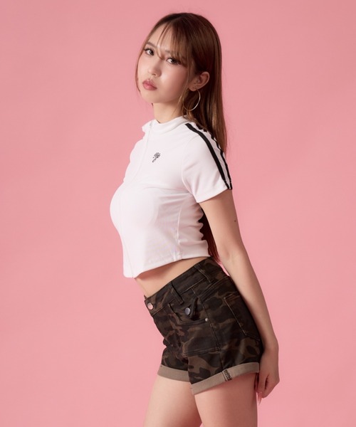 mindseeker girls(マインドシーカーガールズ)の「Side-stripe Zip-up Track Jacket / サイドストライプジップアップトラックジャケット(ポロシャツ・レディース・ホワイト/ブラック・FREE)」の5枚目の写真