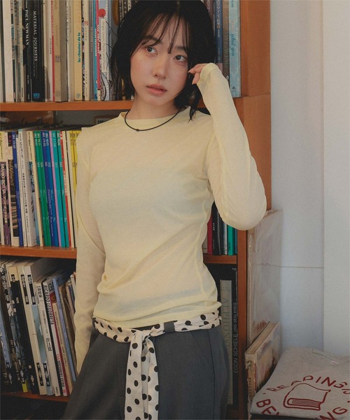 miette(ミエット)の「2枚セットレイヤードTシャツ(Tシャツ/カットソー・レディース・ブラウン/ブラック/チャコール・S/M/L)」の5枚目の写真