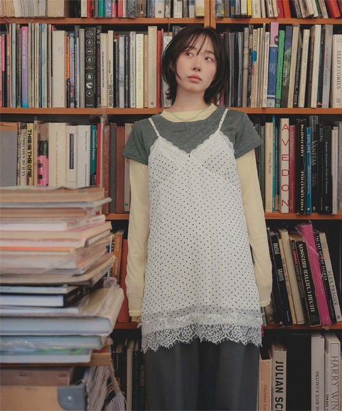 miette(ミエット)の「2枚セットレイヤードTシャツ(Tシャツ/カットソー・レディース・ブラウン/ブラック/チャコール・S/M/L)」の4枚目の写真