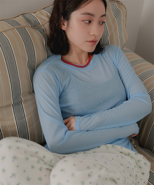 miette(ミエット)の「2枚セットレイヤードTシャツ(Tシャツ/カットソー・レディース・ブラウン/ブラック/チャコール・S/M/L)」の10枚目の写真