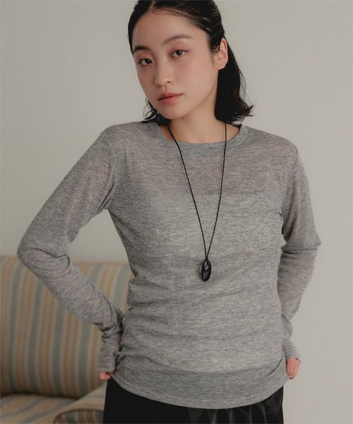 miette(ミエット)の「2枚セットレイヤードTシャツ(Tシャツ/カットソー・レディース・ブラウン/ブラック/チャコール・S/M/L)」の20枚目の写真