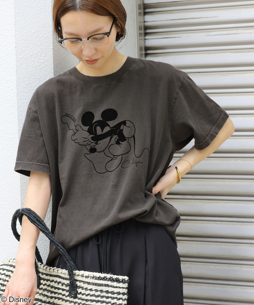 GOOD ROCK SPEED(グッドロックスピード)の「別注【GOOD ROCK SPEED / グッドロックスピード】<MICKEY MOUSE>Tシャツ(Tシャツ/カットソー・レディース・ブラックミックス/ブラック×ブラック/ホワイト系その他・MEDIUM)」の3枚目の写真