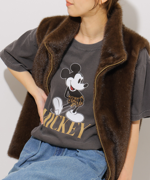 GOOD ROCK SPEED(グッドロックスピード)の「別注【GOOD ROCK SPEED / グッドロックスピード】<MICKEY MOUSE>Tシャツ(Tシャツ/カットソー・レディース・ブラックミックス/ブラック×ブラック/ホワイト系その他・MEDIUM)」の7枚目の写真