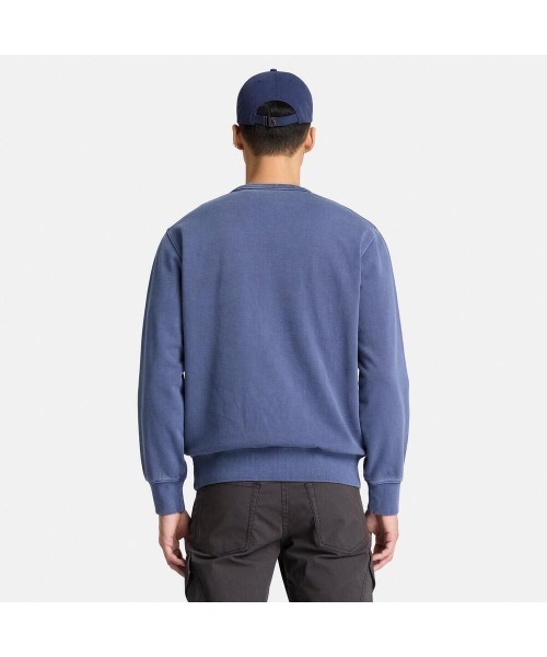 Timberland(ティンバーランド)の「ガーメントダイ ロゴ プリント クルーネック スウェットシャツ メンズ(スウェット・メンズ・ブルー・LARGE/X-LARGE/XX-LARGE)」の4枚目の写真