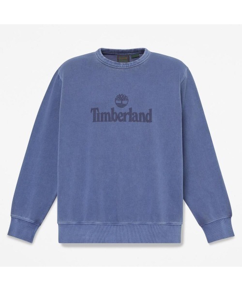 Timberland(ティンバーランド)の「ガーメントダイ ロゴ プリント クルーネック スウェットシャツ メンズ(スウェット・メンズ・ブルー・LARGE/X-LARGE/XX-LARGE)」の5枚目の写真