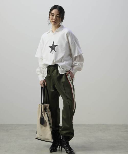 CONVERSE TOKYO（コンバーストウキョウ）の「STAR★ LACE OVERSIZED SHIRT（シャツ/ブラウス・レディース・ブラック/ピンク/サックスブルー/ホワイト・FREE）」の14枚目の写真