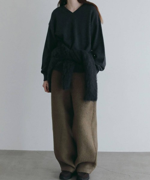 anuke(アンヌーク)の「anuke Wool Vneck Knit ウールVネックニット/62620530(ニット/セーター・レディース・イエロー/チャコールグレー・ONE SIZE)」の8枚目の写真
