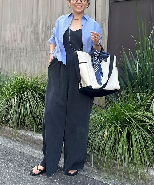 NOLLEY’S(ノーリーズ)の「ウォッシャブルMY STANDARDショートシャツ(シャツ/ブラウス・レディース・サックスブルー/ブラウン系その他/ホワイト・FREE)」の4枚目の写真