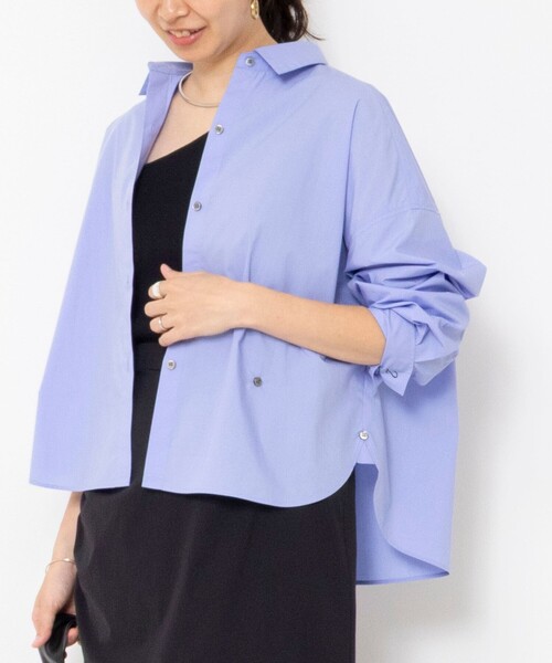 NOLLEY’S(ノーリーズ)の「ウォッシャブルMY STANDARDショートシャツ(シャツ/ブラウス・レディース・サックスブルー/ブラウン系その他/ホワイト・FREE)」の6枚目の写真