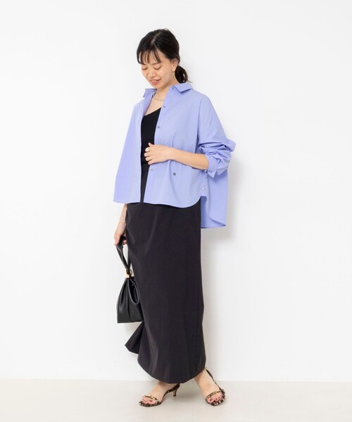 NOLLEY’S(ノーリーズ)の「ウォッシャブルMY STANDARDショートシャツ(シャツ/ブラウス・レディース・サックスブルー/ブラウン系その他/ホワイト・FREE)」の9枚目の写真