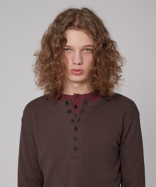 WISH FOR EVER(ウィッシュフォーエバー)の「CUT-OFF HENRY NECK THERMAL/カットオフヘンリーネックサーマル(Tシャツ/カットソー・メンズ・ホワイト/ボルドー/ブラック/ブラウン/グレー/ネイビー・LARGE/SMALL/MEDIUM)」の19枚目の写真