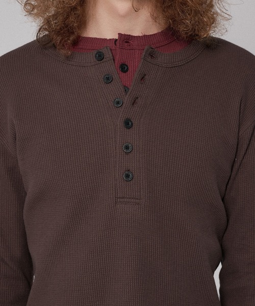 WISH FOR EVER(ウィッシュフォーエバー)の「CUT-OFF HENRY NECK THERMAL/カットオフヘンリーネックサーマル(Tシャツ/カットソー・メンズ・ホワイト/ボルドー/ブラック/ブラウン/グレー/ネイビー・LARGE/SMALL/MEDIUM)」の18枚目の写真