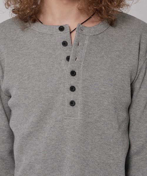 WISH FOR EVER(ウィッシュフォーエバー)の「CUT-OFF HENRY NECK THERMAL/カットオフヘンリーネックサーマル(Tシャツ/カットソー・メンズ・ホワイト/ボルドー/ブラック/ブラウン/グレー/ネイビー・LARGE/SMALL/MEDIUM)」の13枚目の写真